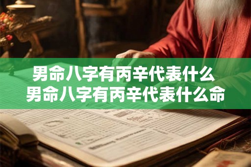 男命八字有丙辛代表什么 男命八字有丙辛代表什么命运 男命八字有丙辛代表什么 男命八字有丙辛代表什么命运