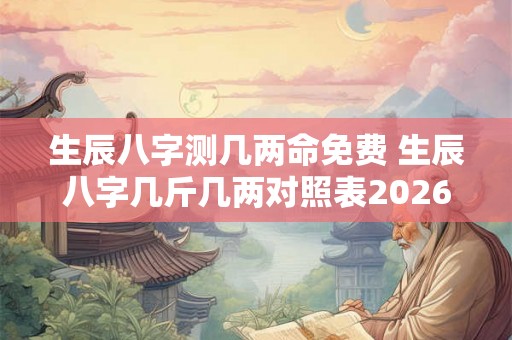 生辰八字测几两命免费 生辰八字几斤几两对照表2026 生辰八字测几两命免费 生辰八字几斤几两对照表2026