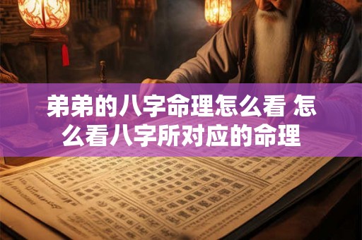 弟弟的八字命理怎么看 怎么看八字所对应的命理 弟弟的八字命理怎么看 怎么看八字所对应的命理