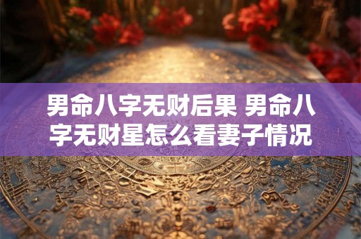 男命八字无财后果 男命八字无财星怎么看妻子情况