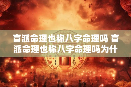 盲派命理也称八字命理吗 盲派命理也称八字命理吗为什么 盲派命理也称八字命理吗 盲派命理也称八字命理吗为什么