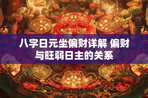 八字日元坐偏财详解 偏财与旺弱日主的关系 八字日元坐偏财详解 偏财与旺弱日主的关系