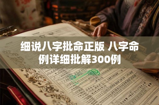 细说八字批命正版 八字命例详细批解300例