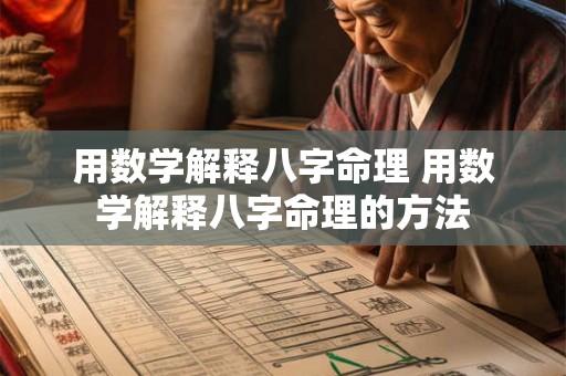 用数学解释八字命理 用数学解释八字命理的方法