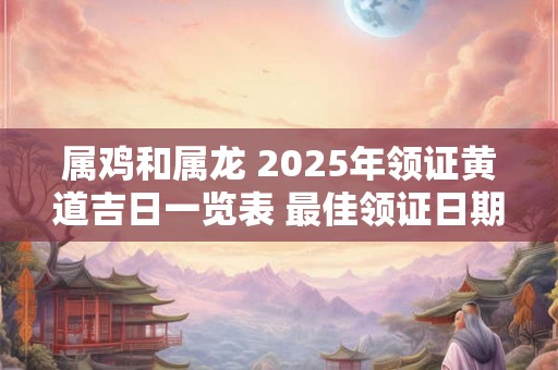 属鸡和属龙 2025年领证黄道吉日一览表 最佳领证日期 属鸡和属龙 2025年领证黄道吉日一览表 最佳领证日期