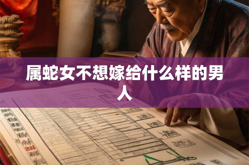 属蛇女不想嫁给什么样的男人 属蛇女不想嫁给什么样的男人