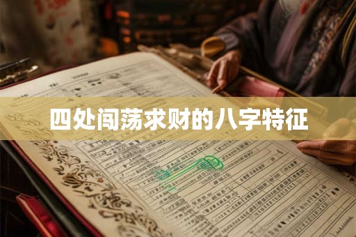 四处闯荡求财的八字特征 四处闯荡求财的八字特征