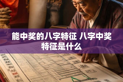 能中奖的八字特征 八字中奖特征是什么