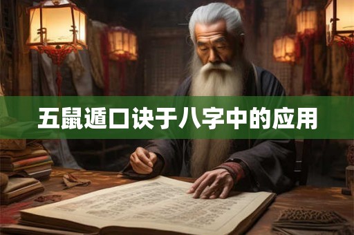 五鼠遁口诀于八字中的应用 五鼠遁口诀于八字中的应用