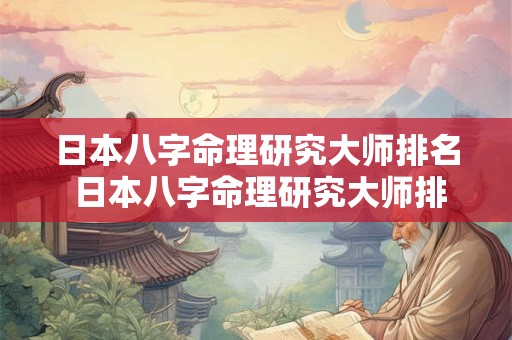 日本八字命理研究大师排名 日本八字命理研究大师排名前十 日本八字命理研究大师排名 日本八字命理研究大师排名前十