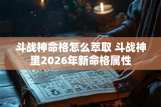 斗战神命格怎么萃取 斗战神里2026年新命格属性 斗战神命格怎么萃取 斗战神里2026年新命格属性