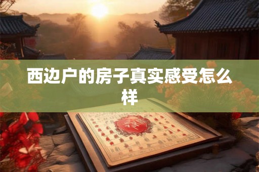 西边户的房子真实感受怎么样