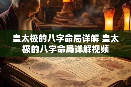 皇太极的八字命局详解 皇太极的八字命局详解视频 皇太极的八字命局详解 皇太极的八字命局详解视频