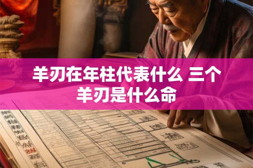 羊刃在年柱代表什么 三个羊刃是什么命 羊刃在年柱代表什么 三个羊刃是什么命