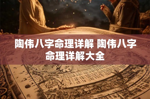 陶伟八字命理详解 陶伟八字命理详解大全 陶伟八字命理详解 陶伟八字命理详解大全