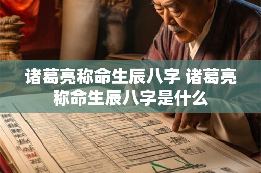 诸葛亮称命生辰八字 诸葛亮称命生辰八字是什么 诸葛亮称命生辰八字 诸葛亮称命生辰八字是什么