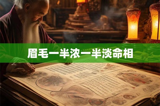 眉毛一半浓一半淡命相 眉毛一半浓一半淡命相