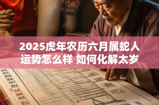 2025虎年农历六月属蛇人运势怎么样 如何化解太岁 2025虎年农历六月属蛇人运势怎么样 如何化解太岁