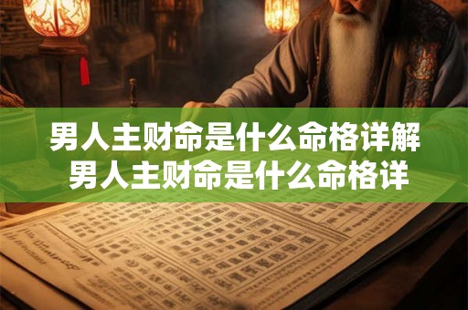 男人主财命是什么命格详解 男人主财命是什么命格详解图片 男人主财命是什么命格详解 男人主财命是什么命格详解图片