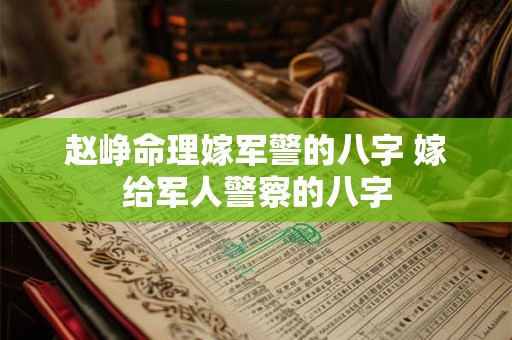 赵峥命理嫁军警的八字 嫁给军人警察的八字 赵峥命理嫁军警的八字 嫁给军人警察的八字
