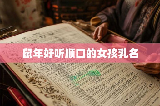 鼠年好听顺口的女孩乳名