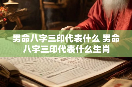 男命八字三印代表什么 男命八字三印代表什么生肖