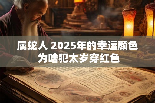 属蛇人 2025年的幸运颜色 为啥犯太岁穿红色 属蛇人 2025年的幸运颜色 为啥犯太岁穿红色