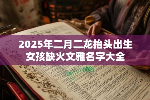 2025年二月二龙抬头出生女孩缺火文雅名字大全