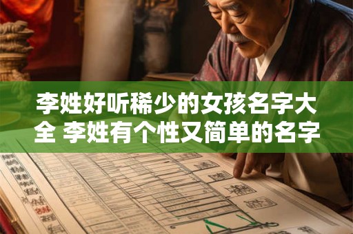 李姓好听稀少的女孩名字大全 李姓有个性又简单的名字
