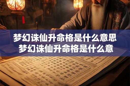 梦幻诛仙升命格是什么意思 梦幻诛仙升命格是什么意思啊 梦幻诛仙升命格是什么意思 梦幻诛仙升命格是什么意思啊