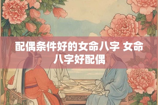 配偶条件好的女命八字 女命八字好配偶 配偶条件好的女命八字 女命八字好配偶