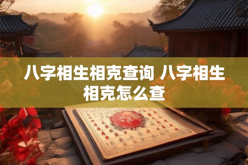 八字相生相克查询 八字相生相克怎么查 八字相生相克查询 八字相生相克怎么查