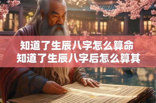 知道了生辰八字怎么算命 知道了生辰八字后怎么算其它的命运 知道了生辰八字怎么算命 知道了生辰八字后怎么算其它的命运