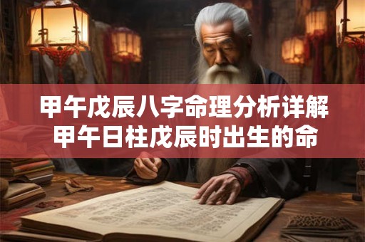 甲午戊辰八字命理分析详解 甲午日柱戊辰时出生的命运如何 甲午戊辰八字命理分析详解 甲午日柱戊辰时出生的命运如何
