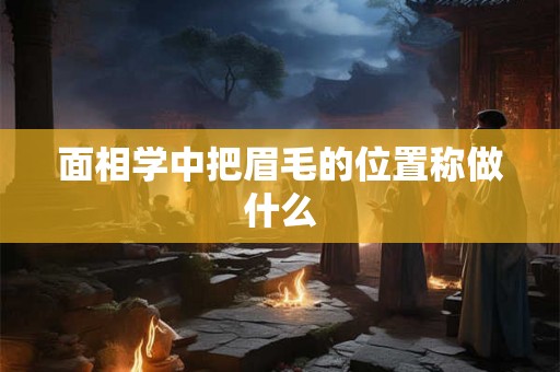 面相学中把眉毛的位置称做什么 面相学中把眉毛的位置称做什么