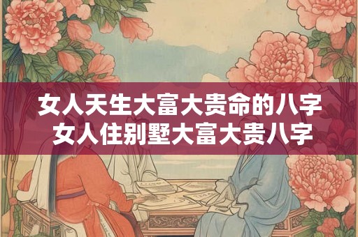 女人天生大富大贵命的八字 女人住别墅大富大贵八字特征