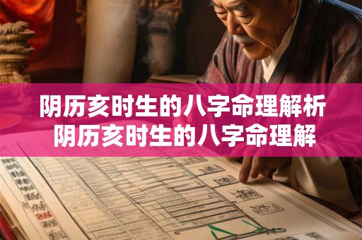阴历亥时生的八字命理解析 阴历亥时生的八字命理解析是什么 阴历亥时生的八字命理解析 阴历亥时生的八字命理解析是什么