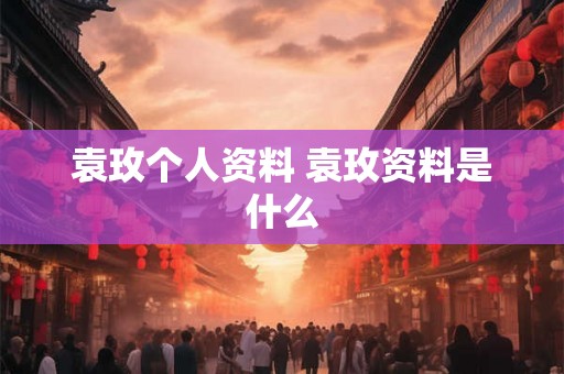 袁玫个人资料 袁玫资料是什么 袁玫个人资料 袁玫资料是什么