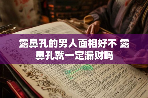 露鼻孔的男人面相好不 露鼻孔就一定漏财吗 露鼻孔的男人面相好不 露鼻孔就一定漏财吗