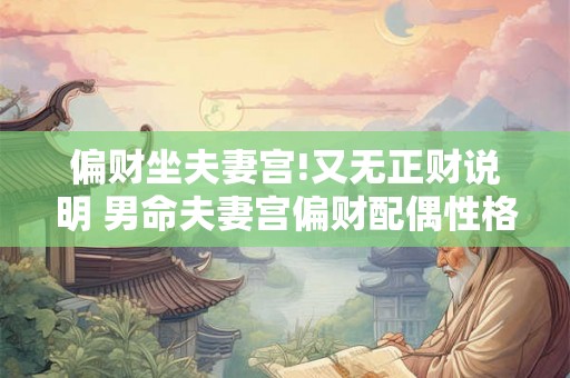 偏财坐夫妻宫!又无正财说明 男命夫妻宫偏财配偶性格