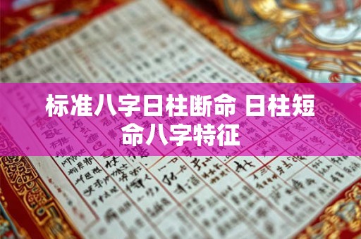 标准八字日柱断命 日柱短命八字特征 标准八字日柱断命 日柱短命八字特征