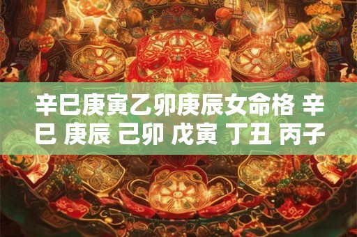 辛巳庚寅乙卯庚辰女命格 辛巳 庚辰 己卯 戊寅 丁丑 丙子 辛巳庚寅乙卯庚辰女命格 辛巳 庚辰 己卯 戊寅 丁丑 丙子