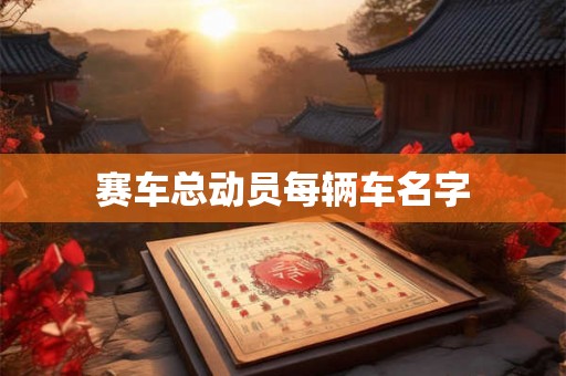 赛车总动员每辆车名字 赛车总动员每辆车名字