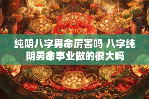 纯阴八字男命厉害吗 八字纯阴男命事业做的很大吗 纯阴八字男命厉害吗 八字纯阴男命事业做的很大吗