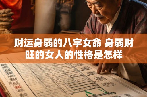 财运身弱的八字女命 身弱财旺的女人的性格是怎样 财运身弱的八字女命 身弱财旺的女人的性格是怎样
