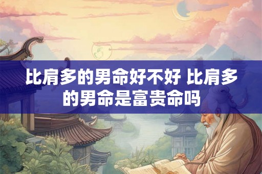 比肩多的男命好不好 比肩多的男命是富贵命吗 比肩多的男命好不好 比肩多的男命是富贵命吗