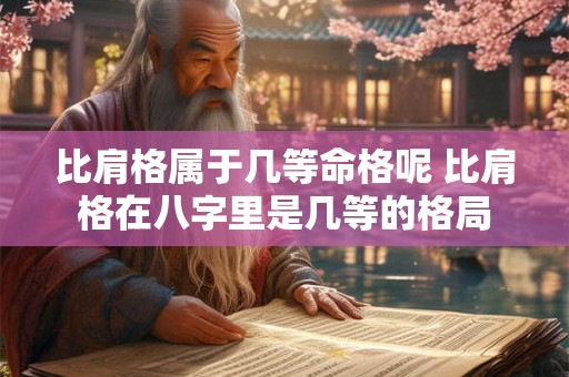 比肩格属于几等命格呢 比肩格在八字里是几等的格局