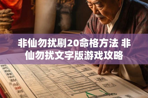 非仙勿扰刷20命格方法 非仙勿扰文字版游戏攻略 非仙勿扰刷20命格方法 非仙勿扰文字版游戏攻略