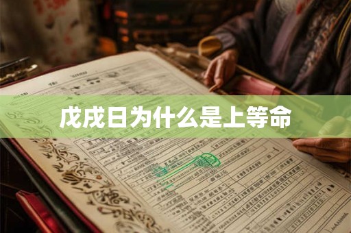 戊戌日为什么是上等命 戊戌日为什么是上等命