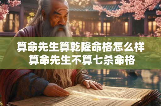 算命先生算乾隆命格怎么样 算命先生不算七杀命格 算命先生算乾隆命格怎么样 算命先生不算七杀命格